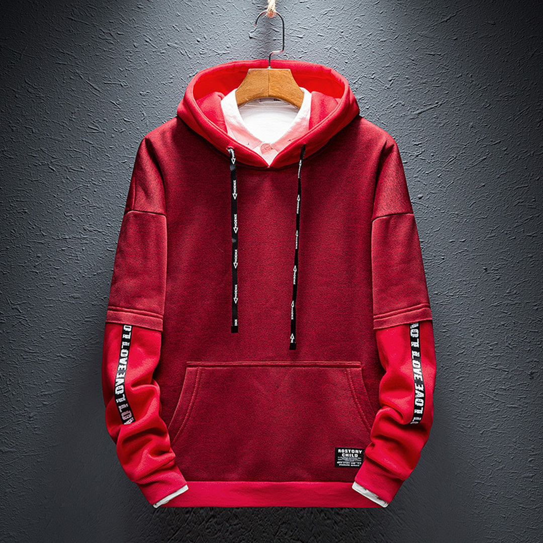 Contrast Color Pullover Streetwear Hoodie | Hip Hop Style