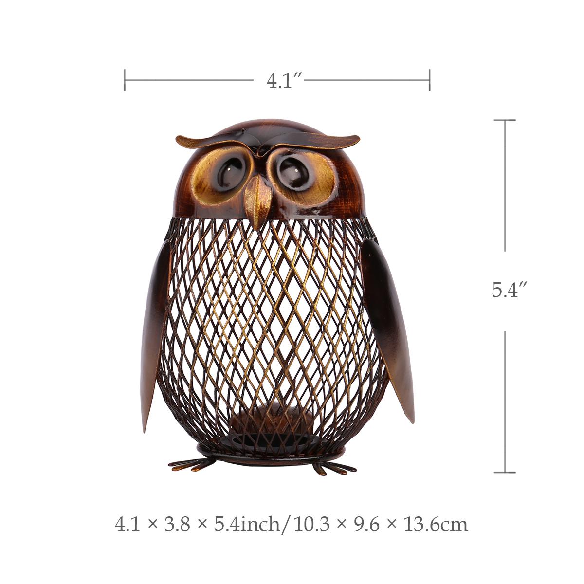 Home Owl Decoration | Vintage Handmade Piece, Metal Piggy Bank
