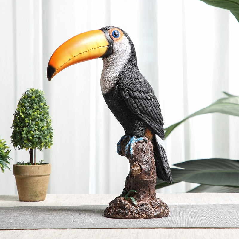 Simulation Resin Toucan Decoration | High Quality Material, HandCrafted