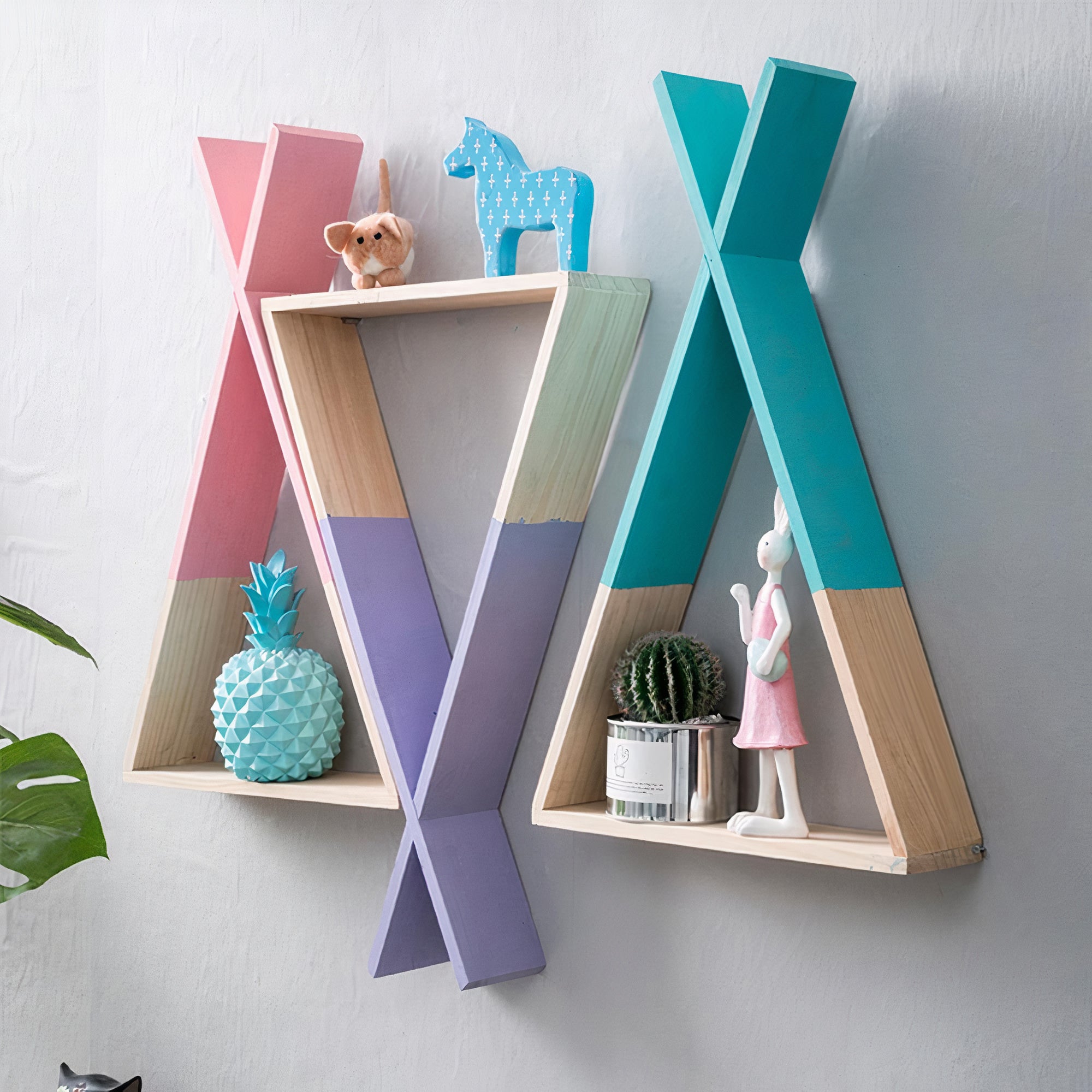 Wooden Kids Room Shelves