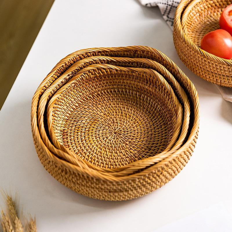 Home Decoration Woven Rattan Tray | Kitchenware, Food, Cooking, Baking, Bread