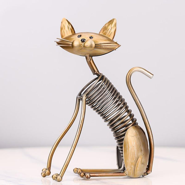 Iron Spring Cat Statues