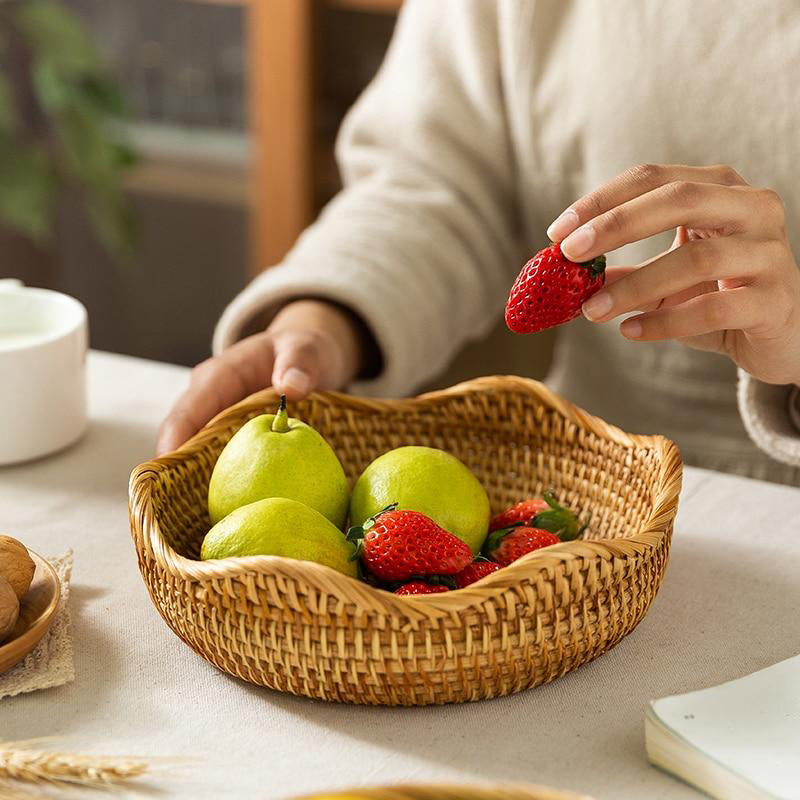 Home Decoration Woven Rattan Tray | Kitchenware, Food, Cooking, Baking, Bread