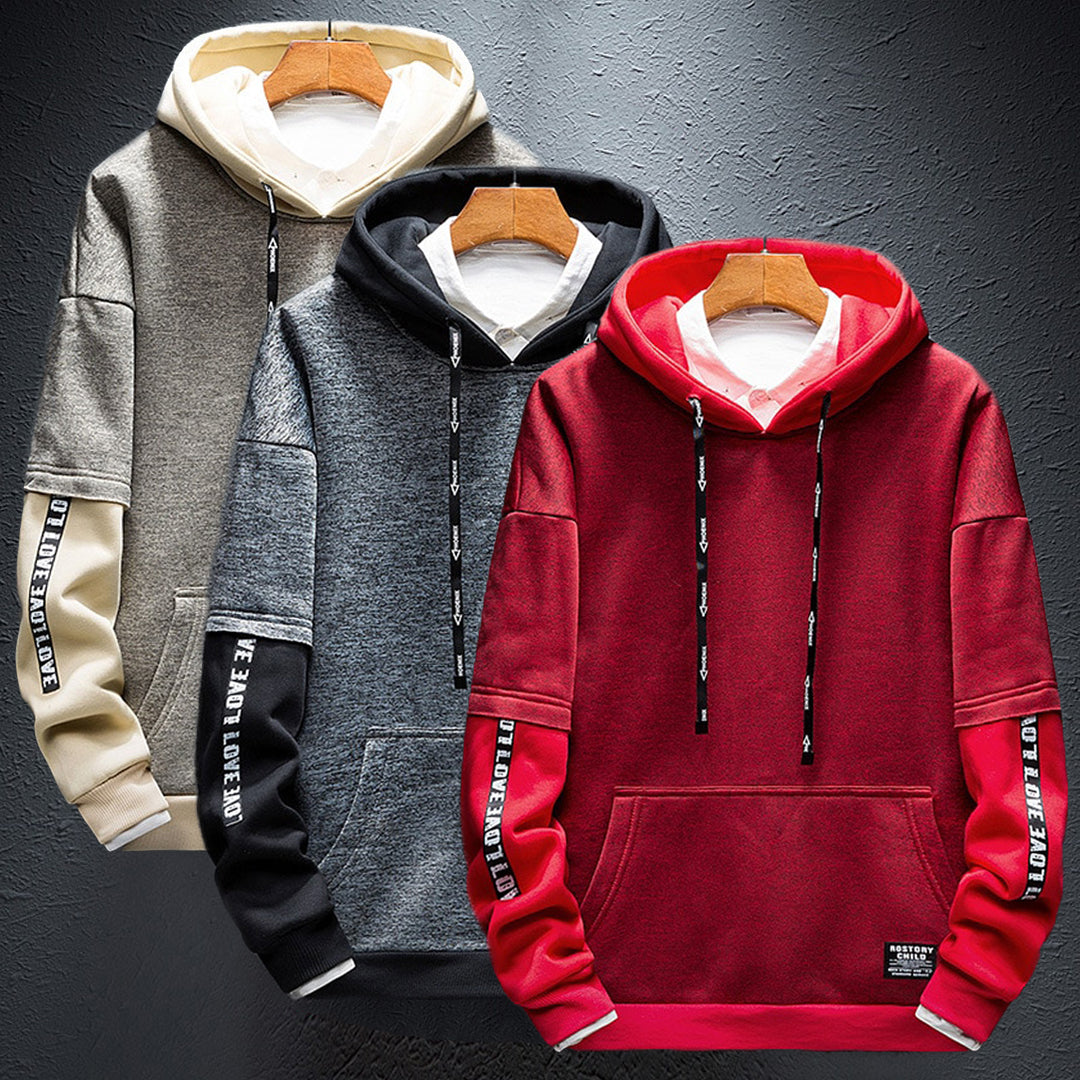 Contrast Color Pullover Streetwear Hoodie | Hip Hop Style 