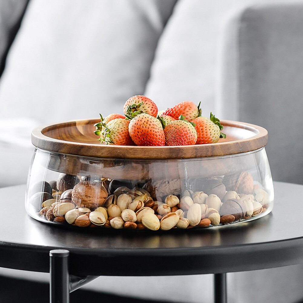 Premium Glass Storage Box | Kitchen & Dining Luxury Decoration, Wooden Style